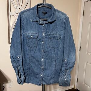 Talbots Blue Denim Button Down Shirt